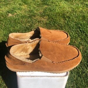 Staheekum Men's Suede Slip-On Moccasin in Brown Fur Lined Slippers Size 11
